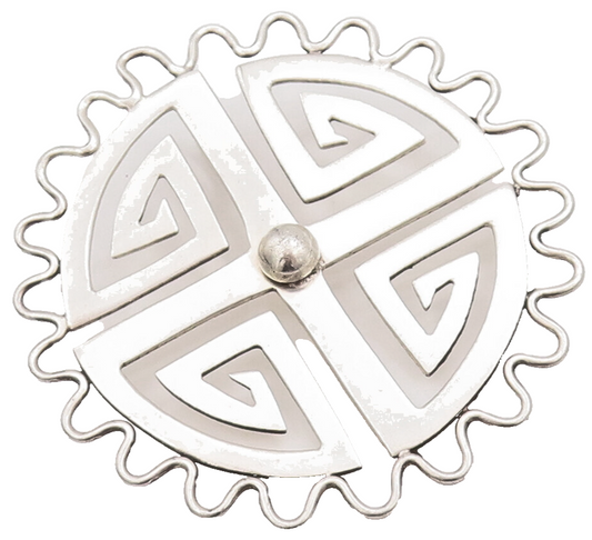 925 Sterling Silver Vintage Pendant BRENDA SCHOENFELD Spiral Pattern PT22902