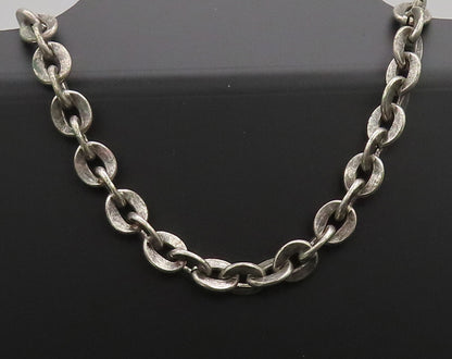 925 Sterling Silver  Vintage Horse Shoe Link Chain Toggle Lock Necklace NE4060