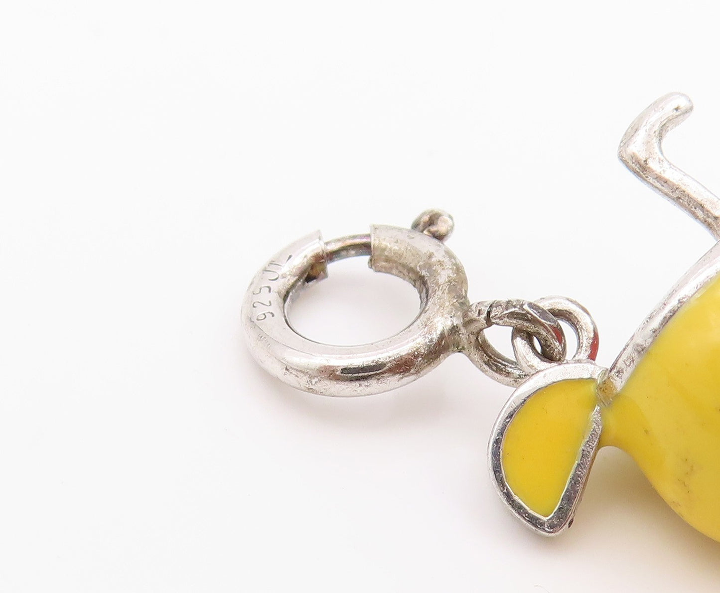 925 Sterling Silver Vintage Pendant Enameled Cocktail Glass Charm  PT24325