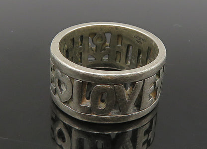 AVERY 925 Sterling Silver   Vintage Faith Hope & Love Band Ring Sz 6  RG23182