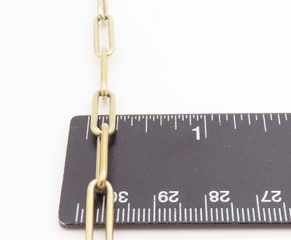 925 Sterling Silver Vintage Bracelet Gold Plated Classic Paperclip Link  BT11827