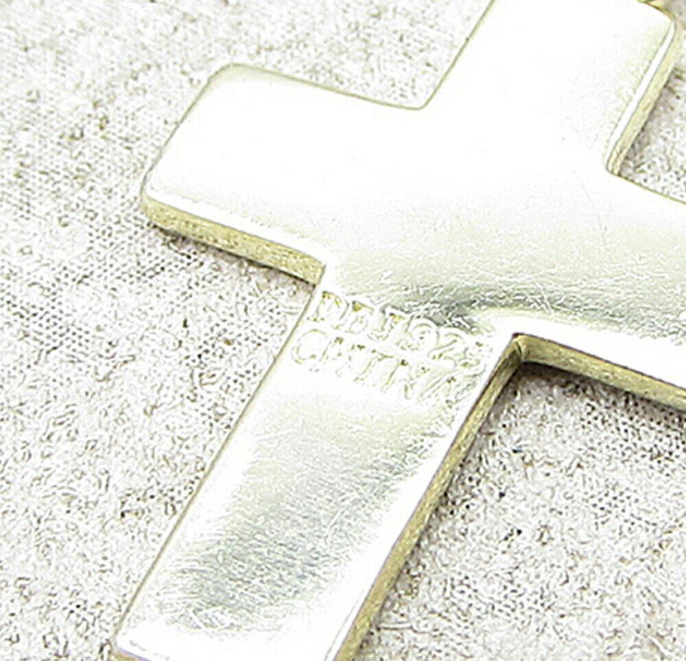 Gold Over 925 Sterling Silver Love Hearts Enamel Cross Drop Pendant PT1199