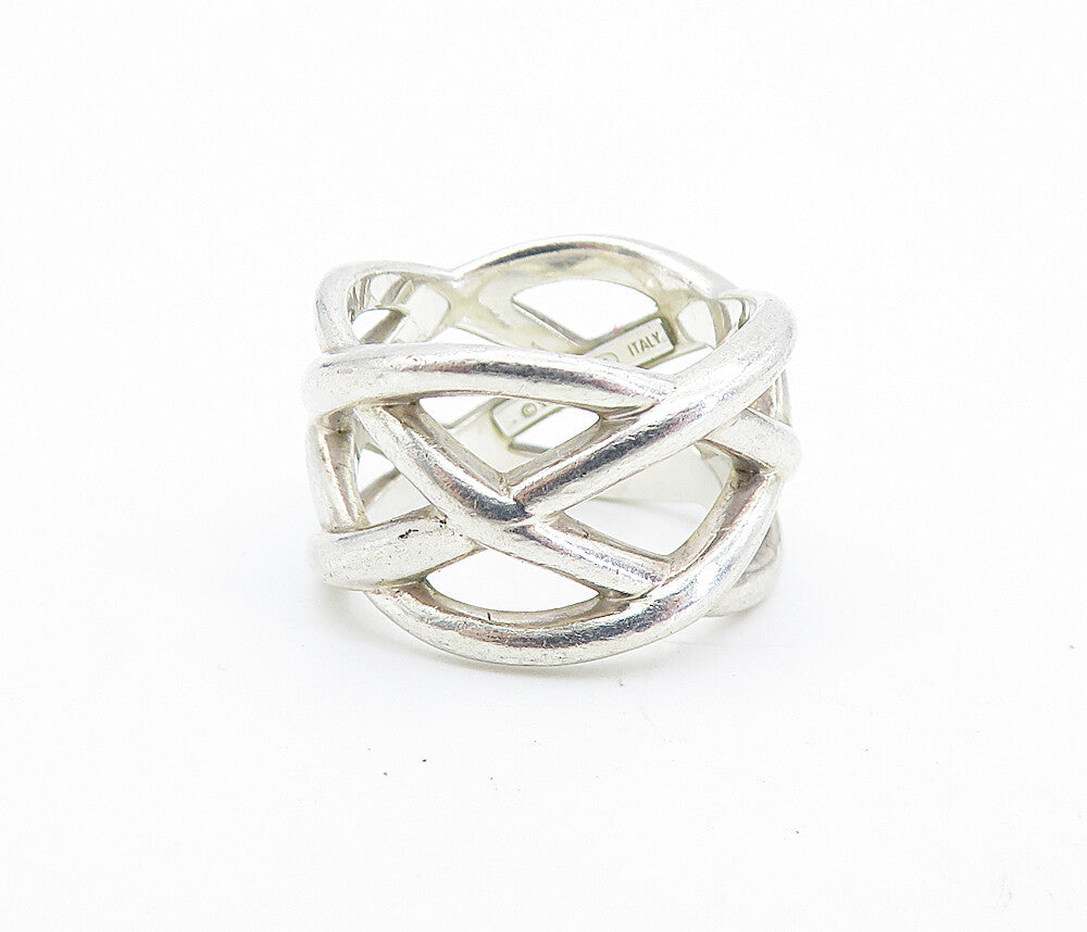 TIFFANY & CO. 925 Silver  Interlaced Braided Open Design Band Ring Sz 5 RG6990