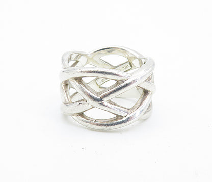 TIFFANY & CO. 925 Silver  Interlaced Braided Open Design Band Ring Sz 5 RG6990