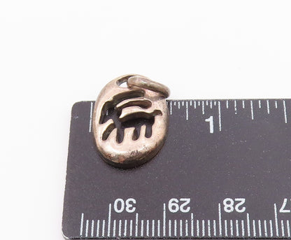 925 Sterling Silver   Vintage Open Deer Motif Cutout Drop Pendant  PT20535