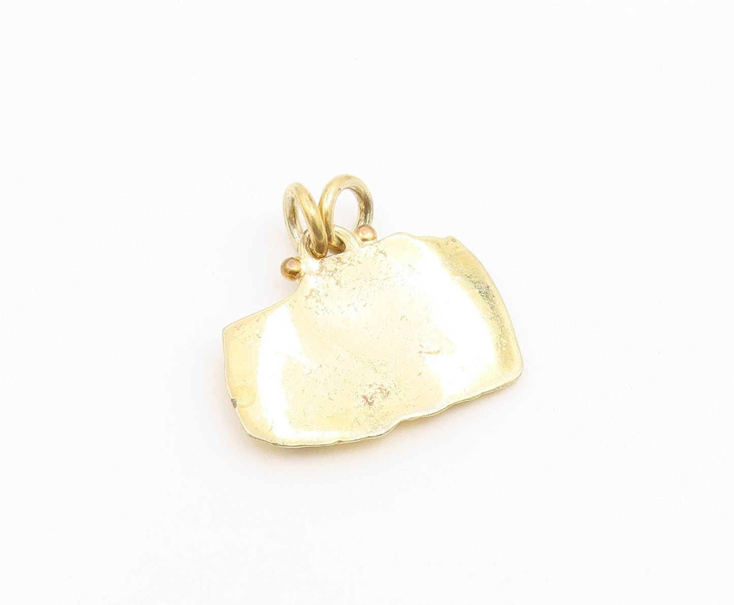 925 Sterling Silver Vintage Pendant Gold Plated Brutalist Carved Figure  PT26500