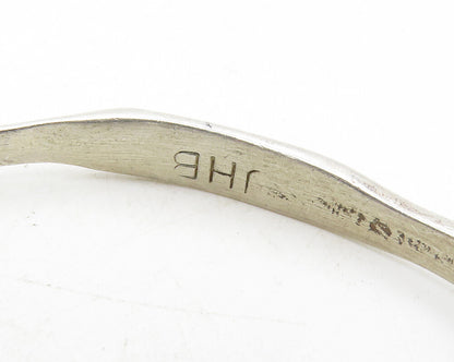 JHB NAVAJO 925 Sterling Silver  Vintage Shiny Sculpted Bangle Bracelet  BT4372
