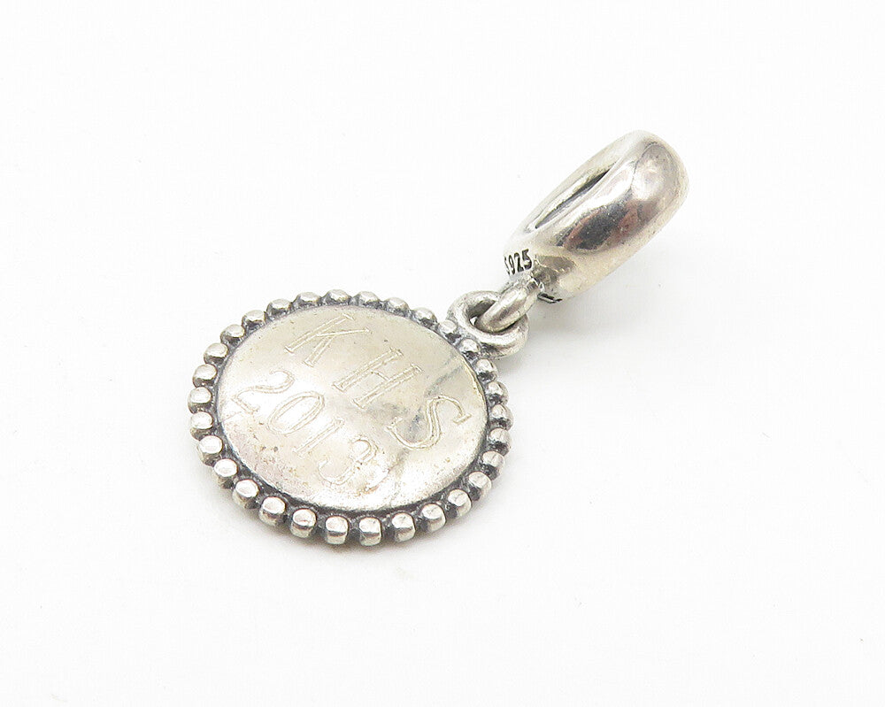 PANDORA 925 Sterling Silver Vintage 2013 Round Charm Pendant  PT9437