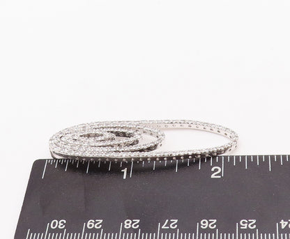 925 Sterling Silver Vintage Pendant Multi CZ Inlay Chain Drop Effect  PT22857