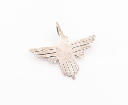 925 Sterling Silver Vintage Brooch Pin DELLAPINA Nazca Lines Hummingbird BP12524
