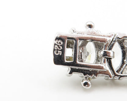 925 Sterling Silver  Sparkling Cubic Zirconia Hinge Chain Bracelet  BT6921