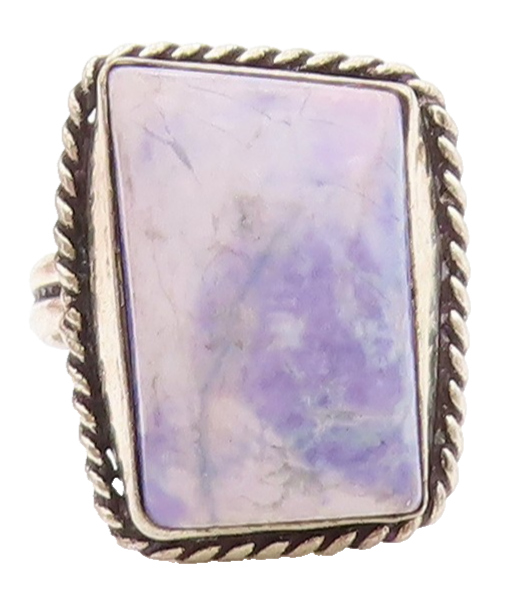 925 Sterling Silver Vintage Ring Gemstone With Twisted Rope Edge Sz 8.5 RG33582