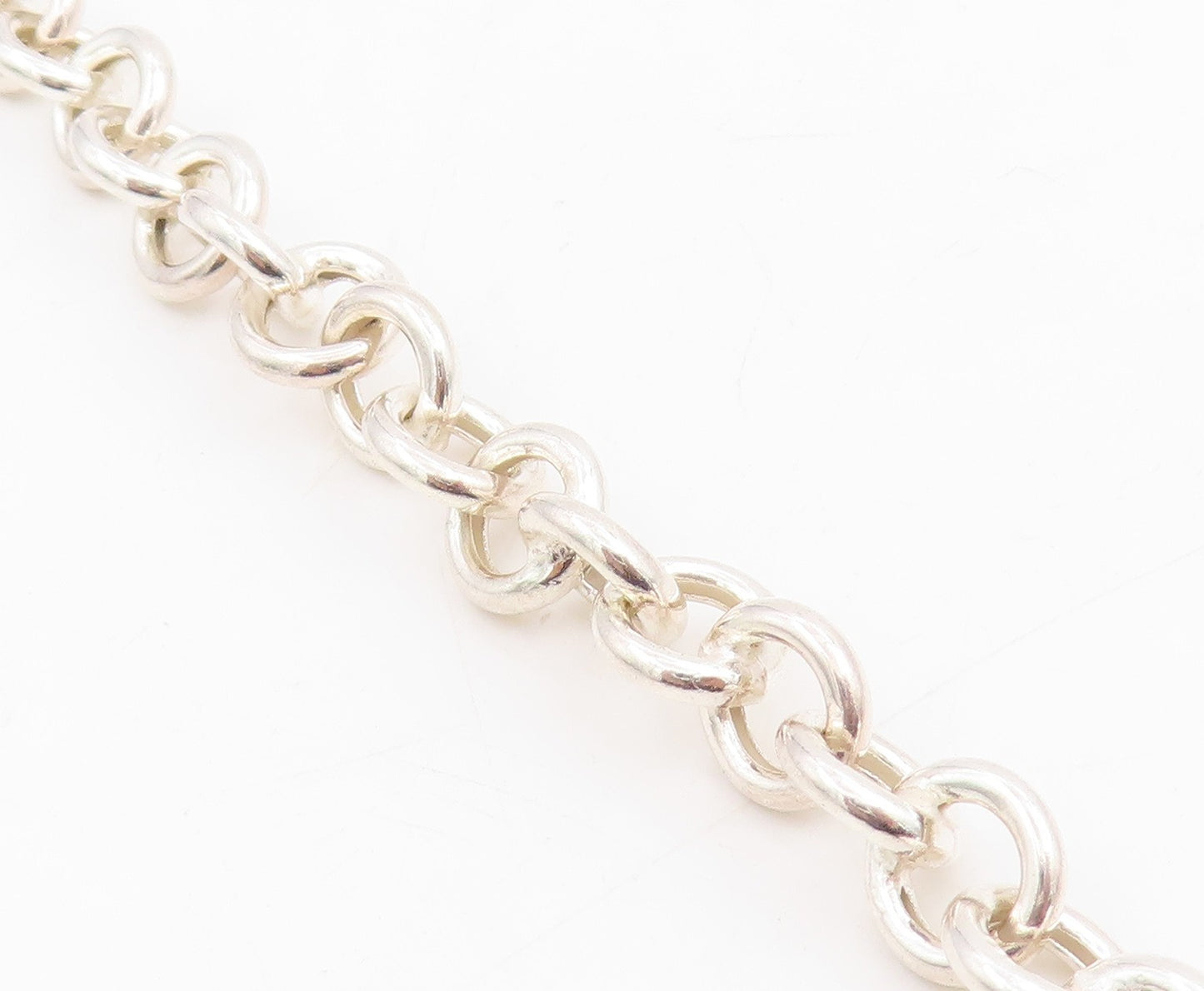 925 Sterling Silver Vintage Necklace Minimalist Interlocking Circle Chain NE4780