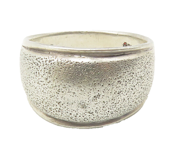 925 Sterling Silver  Vintage Textured Detail Tapered Band Ring Sz 6.5  RG10278
