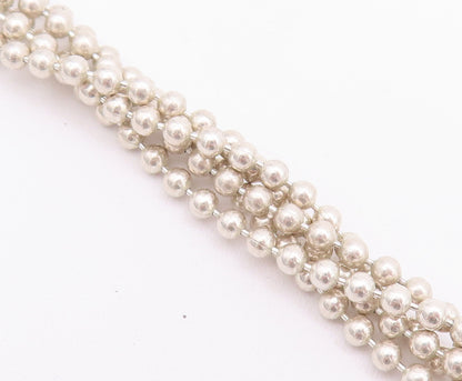 925 Sterling Silver Vintage Necklace ESPO SIG Beaded Chain Pink Gemstone  NE4235