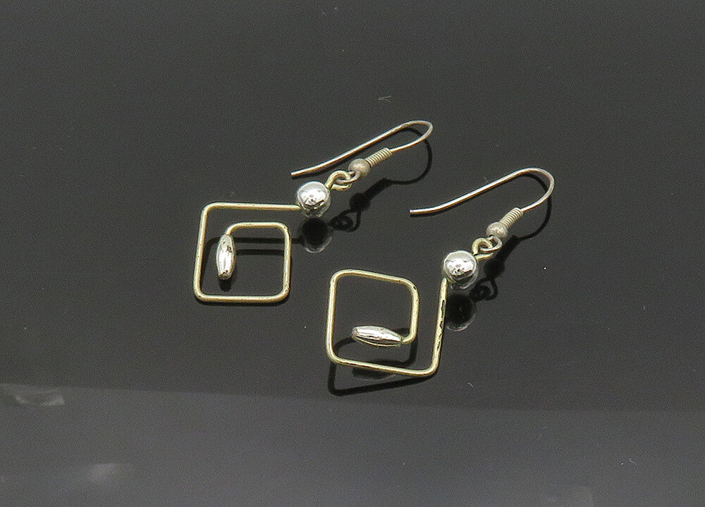 925 Sterling Silver  Vintage Shiny Beaded Design Dangle Earrings  EG10385