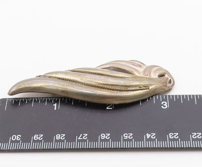 MEXICO 925 Sterling Silver  Vintage Two Tone Twist Wing Brooch Pin  BP3985
