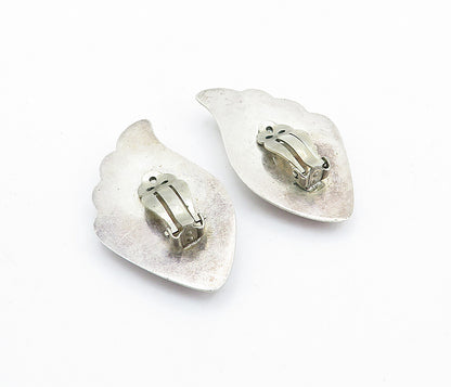 MEXICO 925 Sterling Silver  Vintage Hollow Fluted Non Pierce Earrings  EG2807
