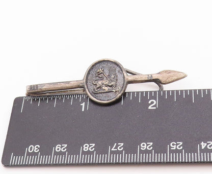 925 Sterling Silver Vintage Tie Clip DENMARK Etched Classic Lion Emblem  TR3955
