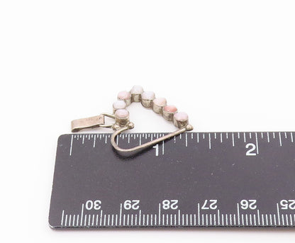 925 Sterling Silver  Vintage Mother Of Pearl Open Love Heart Pendant  PT17574