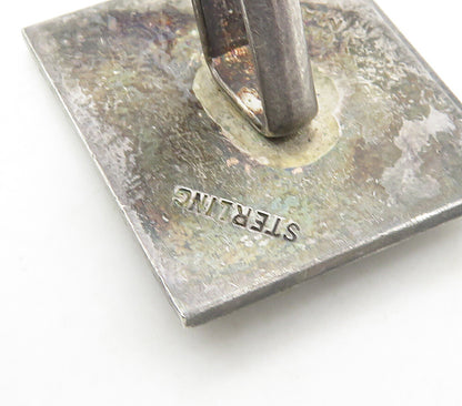 925 Sterling Silver  Vintage Handmade Oxidized Square Cuff Links  TR2299