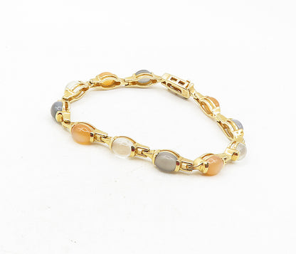 ROSS SIMON 925 Silver  Carnelian & Topaz Gold Plated Chain Bracelet  BT4040