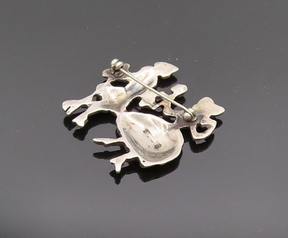 925 Silver  Vintage Antique Man Giving Flower Romantic Brooch Pin  BP10151
