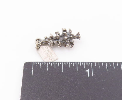 POST BELL 925 Silver  Vintage Sculpted Christmas Tree Charm Pendant  PT21259