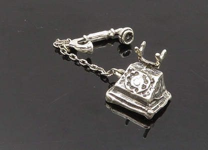 925 Sterling Silver  Vintage Petite Old Fashioned Telephone Trinket  TR2812