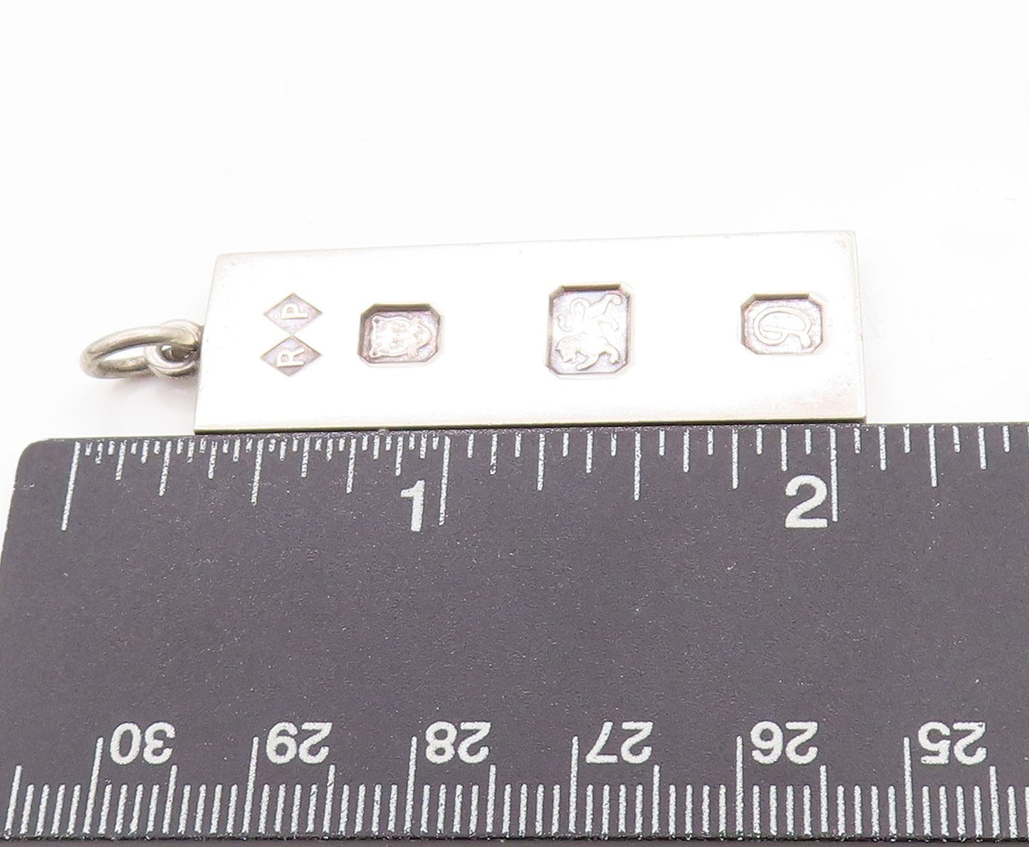 925 Sterling Silver Vintage Pendant ENGLAND Carved National Symbols  PT24615