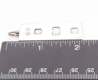 925 Sterling Silver Vintage Pendant ENGLAND Carved National Symbols  PT24615