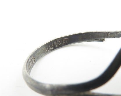 MEXICO 925 Silver  Vintage Black Onyx Oxidized Cocktail Ring Sz 7.5  RG10689