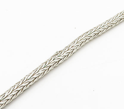 925 Sterling Silver  Vintage 2 Tone Floral Swirl Wheat Chain Necklace  NE2593