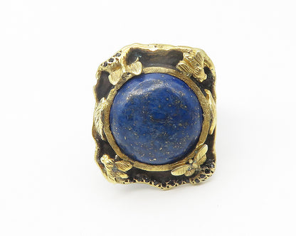 925 Sterling Silver Vintage Antique Lapis Lazuli Cocktail Ring Sz 8.5  RG11373