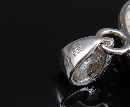 925 Sterling Silver  Vintage Sparkly Topaz Turban Carved Face Pendant  PT21465