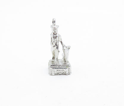 925 Sterling Silver  Vintage Shiny Petite Sculpted Statue Pendant  PT4786