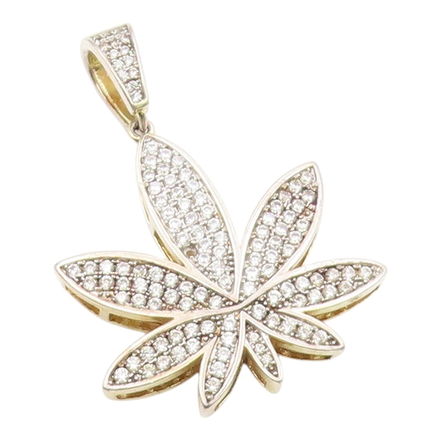 925 Sterling Silver  Sparkling Cubic Zirconia Encrusted Floral Pendant PT12548