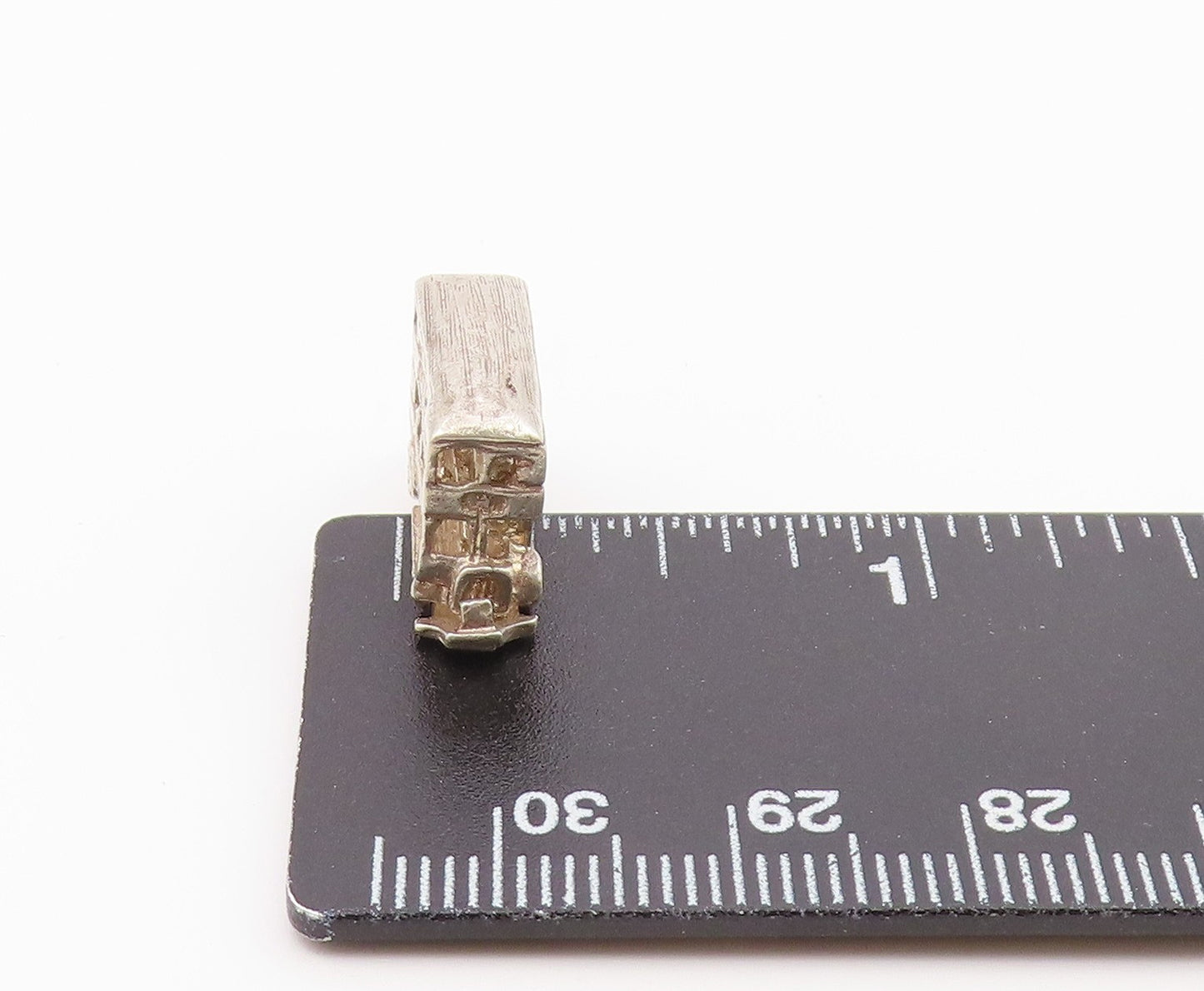 925 Sterling Silver  Vintage Double Decker Bus Locket Pendant (OPENS)  PT15741