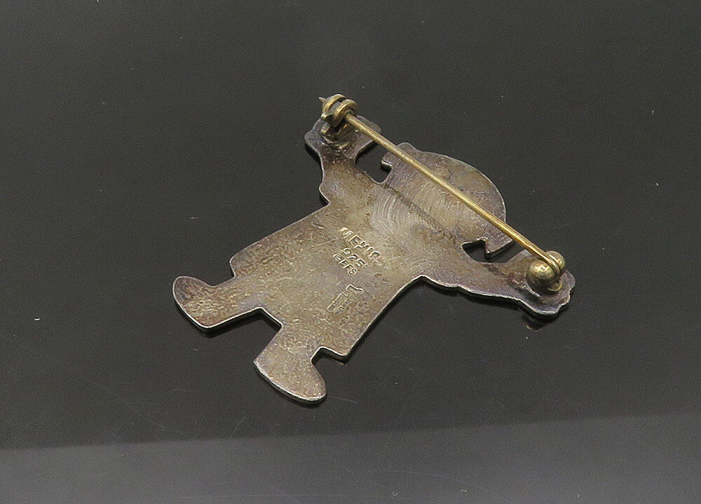 MEXICO 925 Sterling Silver  Vintage Happy Little Girl Brooch Pin  BP8489
