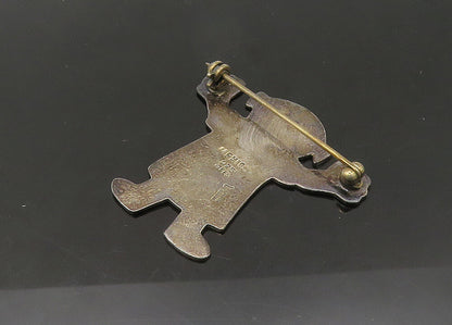 MEXICO 925 Sterling Silver  Vintage Happy Little Girl Brooch Pin  BP8489
