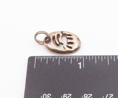 925 Sterling Silver   Vintage Open Deer Motif Cutout Drop Pendant  PT20535