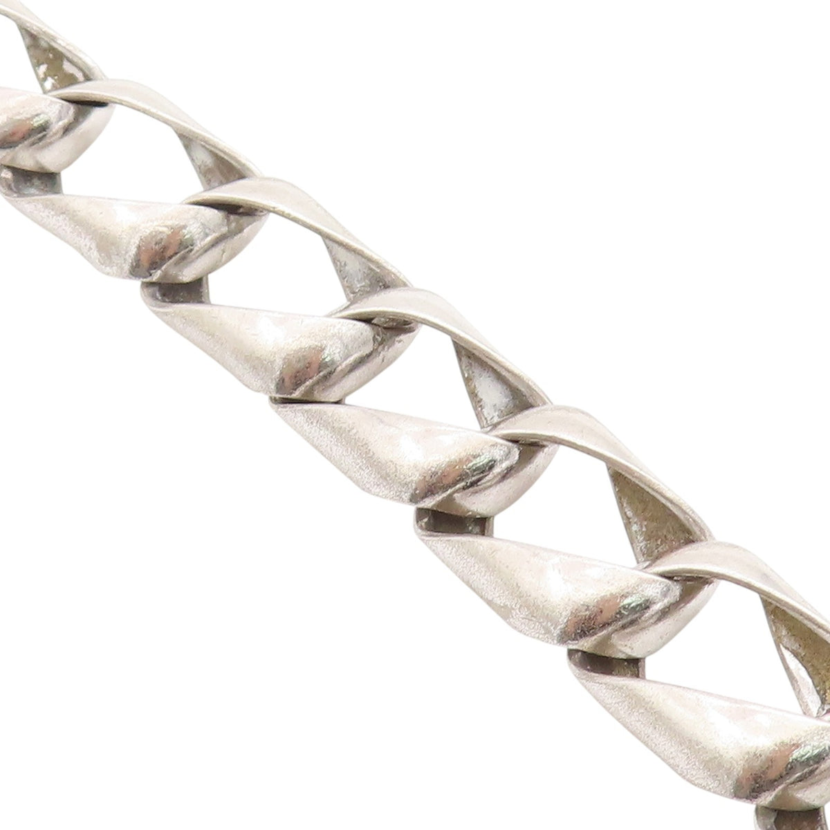 925 Sterling Silver Vintage Bracelet NORWAY Modernist Twisted Squares  BT11523