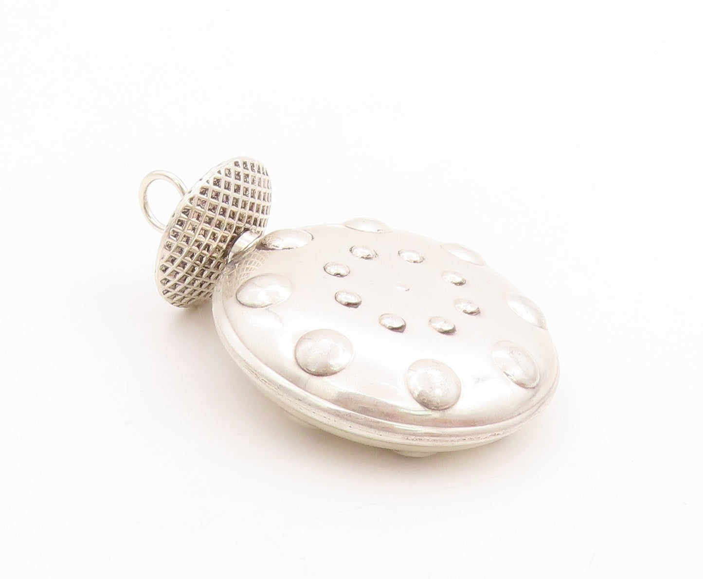 925 Sterling Silver Vintage Pendant Heavy Solid Perfume Bottle OPENS  PT24793