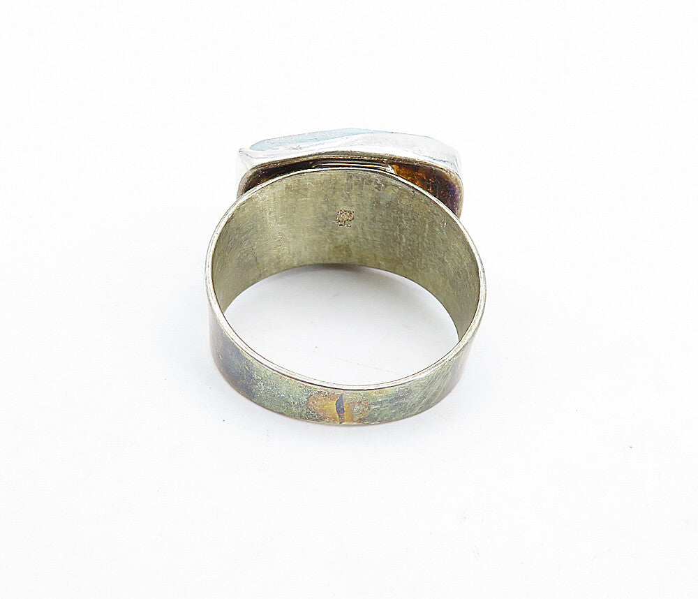 DTR JAY KING 925 Silver  Vintage Blue Chalcedony Cocktail Ring Sz 10.5  RG4838