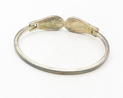 MEXICO 925 Silver  Vintage Inlaid Crushed Turquoise Bangle Bracelet  BT4180