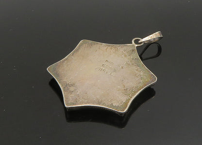 CHINESE 925 Silver  Vintage Black Onyx Dark Tone Writing Pendant  PT19419