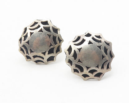 RG MEXICO 925 Silver  Vintage Cutout Floral Design Non Pierce Earrings  EG6269