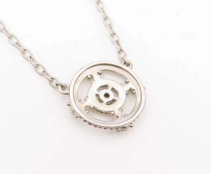 10k Gold & 925 Sterling Silver Vintage Necklace JUDITH RIPKA CZ Chain  NE4853