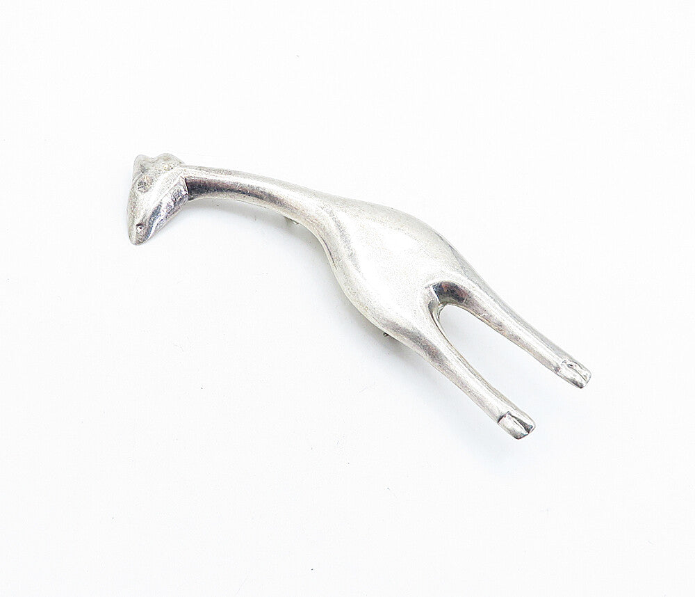 925 Sterling Silver  Vintage Smooth Hollow Giraffe Animal Brooch Pin  BP2121