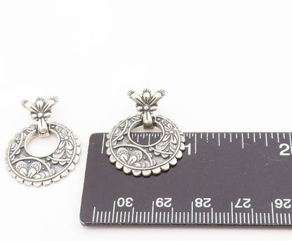 925 Sterling Silver Vintage Earrings CAROLYN POLLACK Floral Scrollwork  EG13959